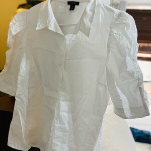 Halogen White Puff Sleeve Blouse